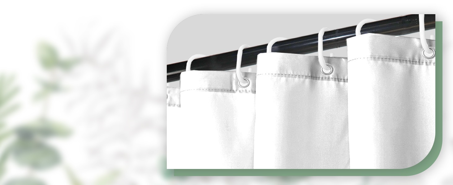 Штора для душу 180x220 см, антигрибкова, з тропічним дизайном (зелені пальмові листя, евкаліпт, гриби), водонепроникна, поліестер, для ванної кімнати, з 12 гачками