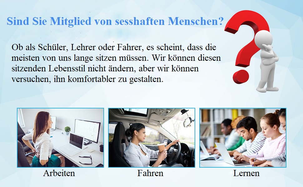 Подушка для спини Feagar для офісного крісла та дивана | Підтримка спини для офісу та дому, чорна