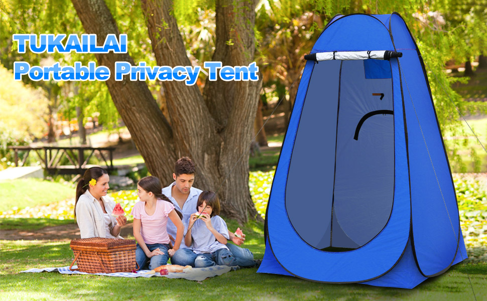 Намет для туалету TUKAILAI для кемпінгу, душовий намет, Pop-Up, 150x150x190 см, блакитний