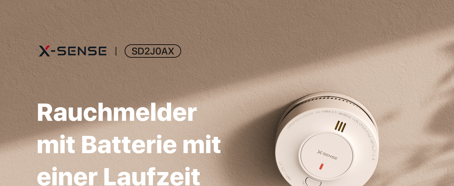 X-Sense Димний пожежний сповіщувач: 10 років роботи від батареї, фотоелектричний сенсор, сертифікат EN14604, SD2J0AX, набір 10 шт. Білий