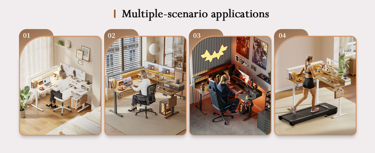 Електричний кутовий стіл Klicelor з регулюванням висоти, L-подібний стіл для стоячи роботи з 3 функціями пам'яті та антиколізійною технологією, ергономічний комп'ютерний стіл, білий (160 x 140 см) з LED-підсвічуванням та штекером