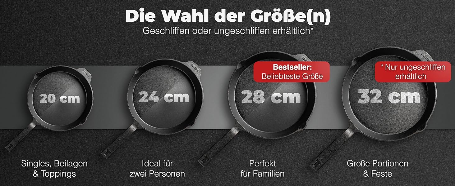 Сковорода з чавуну для індукційних плит, нешліфована, універсальна, 24 см - Сковорода з чавуну преміум-якість, антипригарна, для індукції