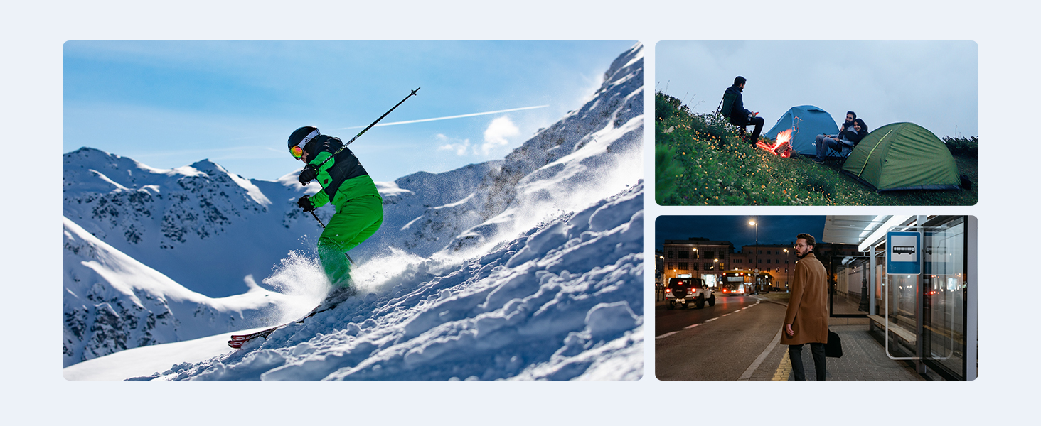 Електричні грілки для рук OCOOPA 2 шт. з магнітною застібкою, 5000mAh, 3 режими нагріву, компактні, для рукавичок, сумки, зимові аксесуари, подарунки для чоловіків та жінок, фіолетовий/білий