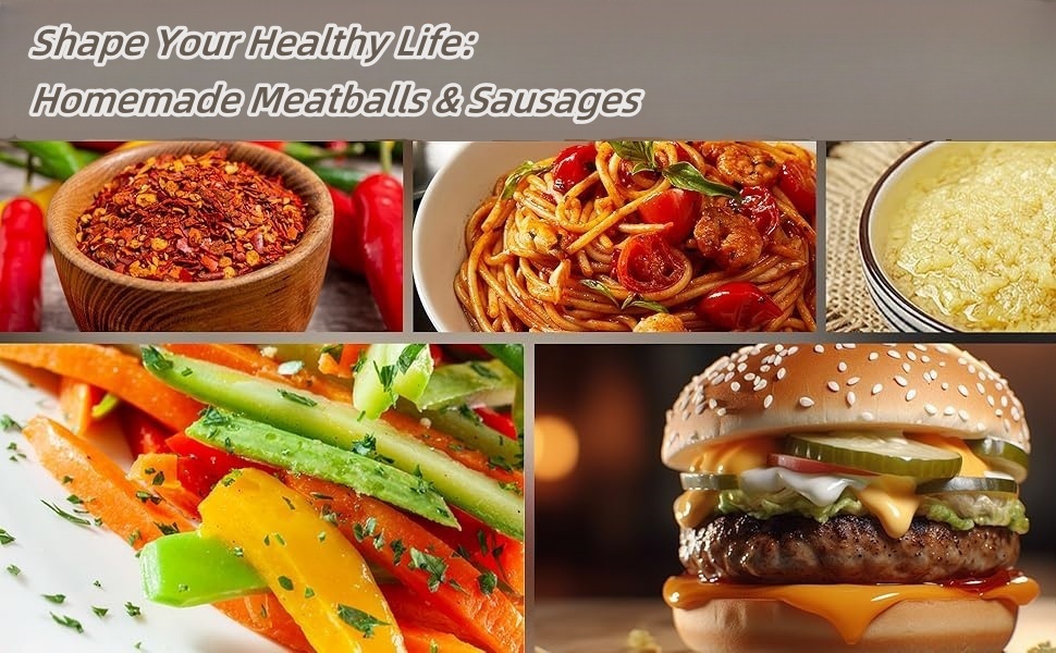 Електрична м'ясоподрібнювач COOCHEER 2000W Professional, 3-в-1 з насадкою для ковбас та насадкою для кеббе, з нержавіючої сталі, 3 диски