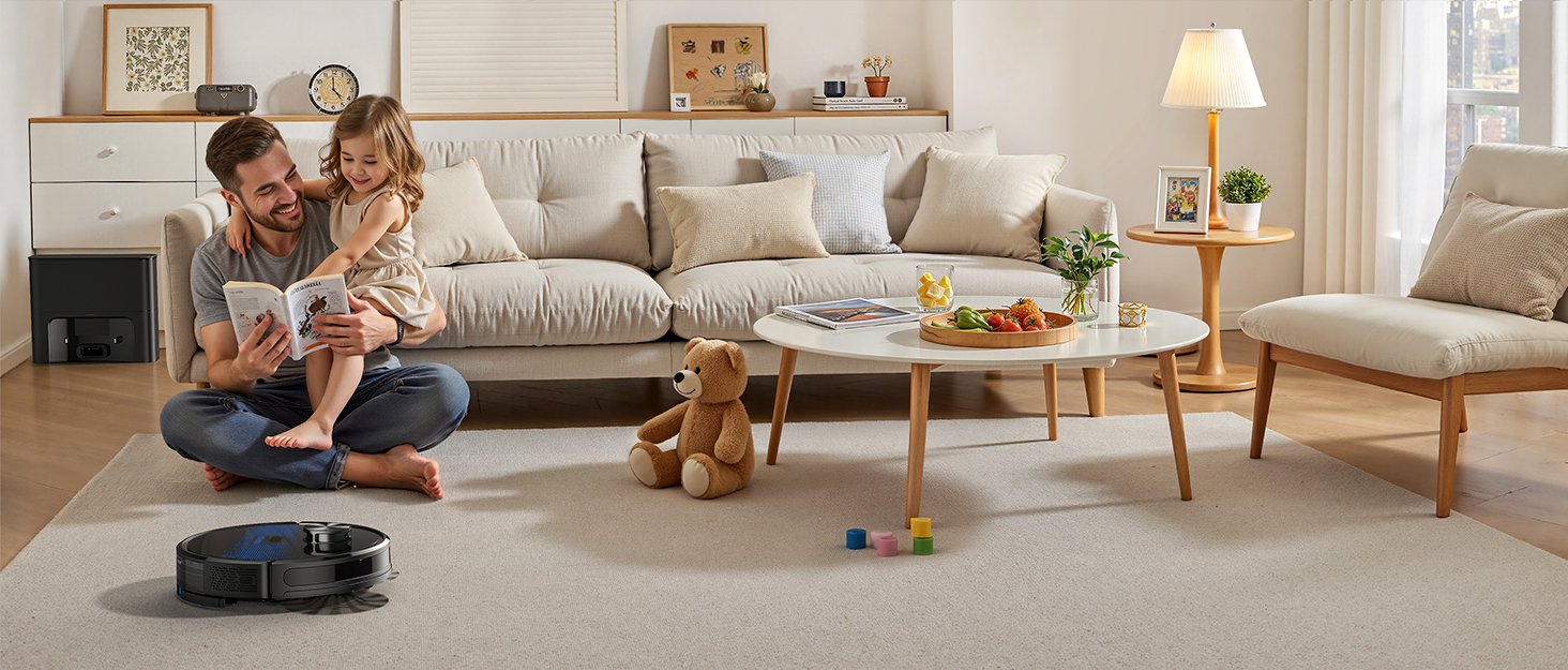 Робот-пилосос Lubluelu SL60 Pro 3-в-1 з док-станцією, Lasernavigation, APP управління, 4500Pa, для твердих поверхонь, килимів, шерсті тварин