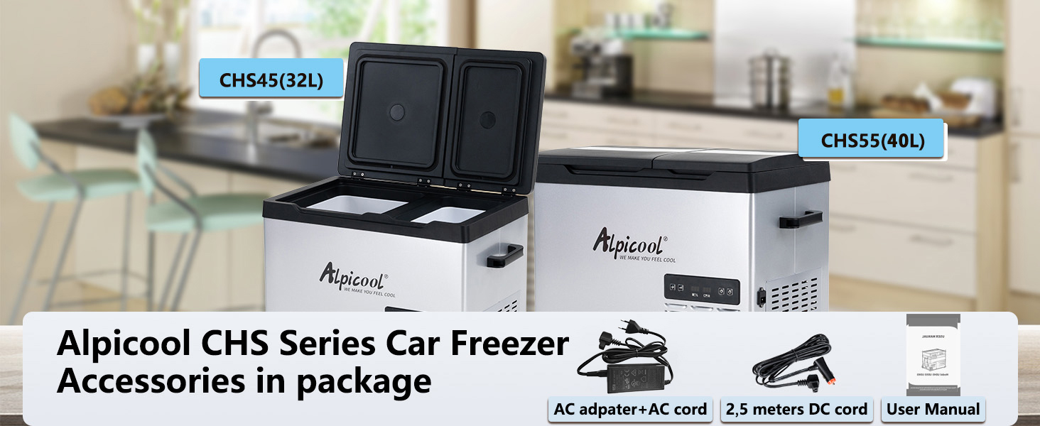 Автомобільний холодильник Alpicool T60 компресорний 40л (-20°C до +20°C) 12V/220V для авто, кемпінгу, човна з USB