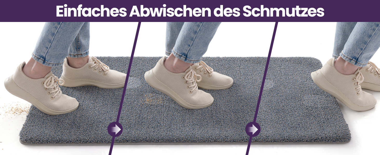 Килимок для дому DEXI 80 x 120 см, антиковзаючий, для прибирання бруду, миється в пральній машині, поглинаючий, для собак, вхідний килимок, для порогу та коридору (60 x 180 см, сіро-блакитний)