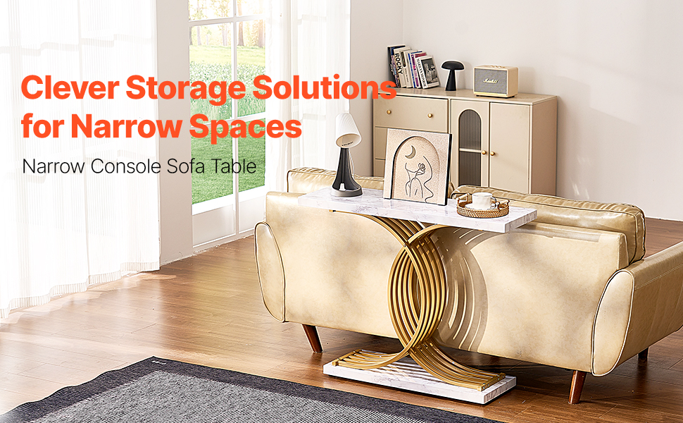 Вхідний консольний столик VEVOR 100 см - вузький, міцний, з металевим каркасом. Ідеально для передпокою, вітальні, спальні. Витримує до 49,9 кг.