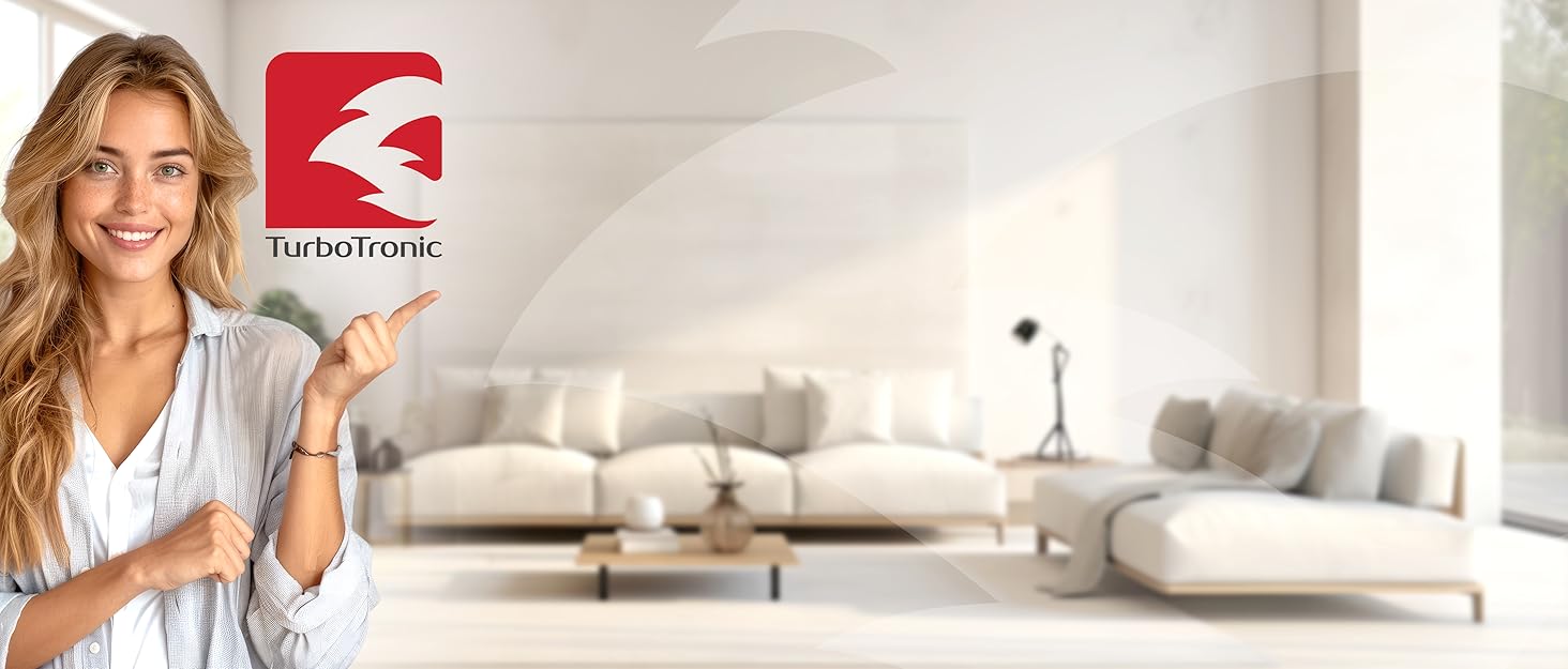 TurboTronic Цифровий Конвекційний Духовий Шовкопряд - XXL 32 літри з поворотним шампуром для курки 5 в 1 Міні-духовка, сушарка та фритюрниця Airfryer від 25°C (Чорний)