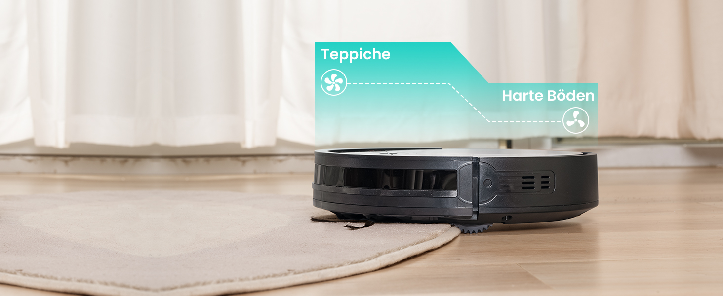 Робот-пилосос Vexilar W6 без функції миття, потужність 2800Pa, час роботи 140 хв, керування через додаток, голосове керування, безщітковий двигун, для шерсті тварин, килимів, твердих підлог