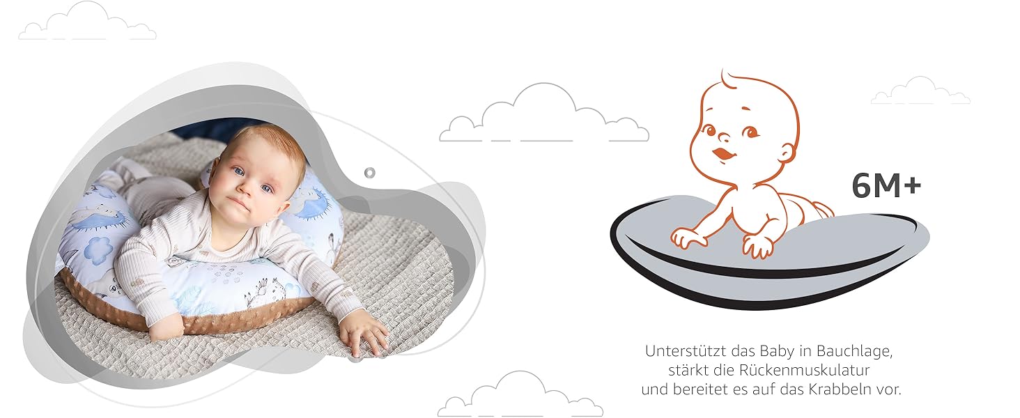 Подушка для годування Totsy Baby Stillkissen Mond Minky 130 см Оленя Сіра (Oeko-Tex) - підтримка для годування груддю