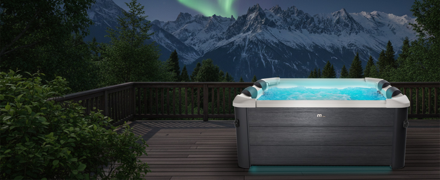 Гідромасажний басейн-джакузі BRAST Whirlpool MSpa Oslo для 6 осіб, 160x160x65 см, 120 масажних форсунок, LED-підсвітка, зимостійкий, для дому та вулиці