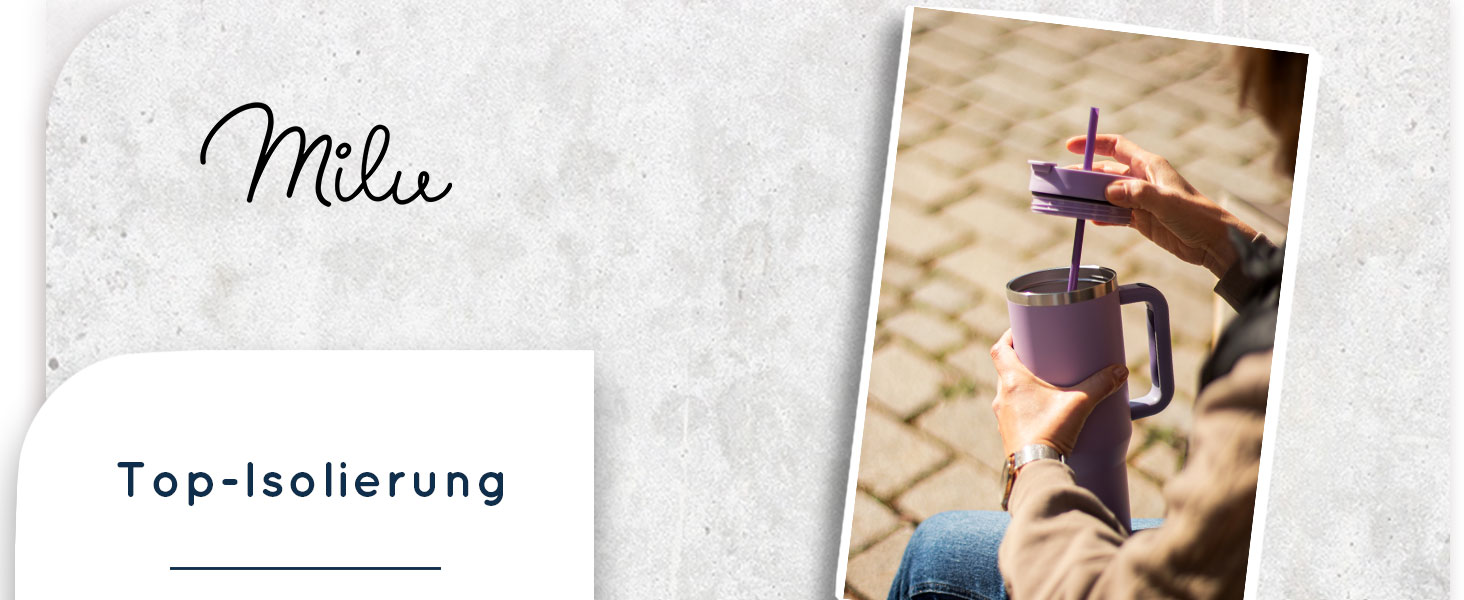 Термокружка Milu 1200 мл з трубочкою та ручкою – подарунок на Пасху для жінок та чоловіків | Подарунки тато, мама, друг, подруга | Подарунки до Дня батька та Дня матері | Подарунки дідусю та бабусі, гравіювання