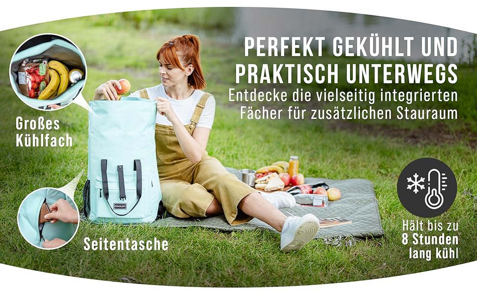 Терморюкзак Coolin' Kühlrucksack 30L: 30 літрів, білий, з відділенням для охолодження. Ідеальний для пікніків, пляжу та походів.