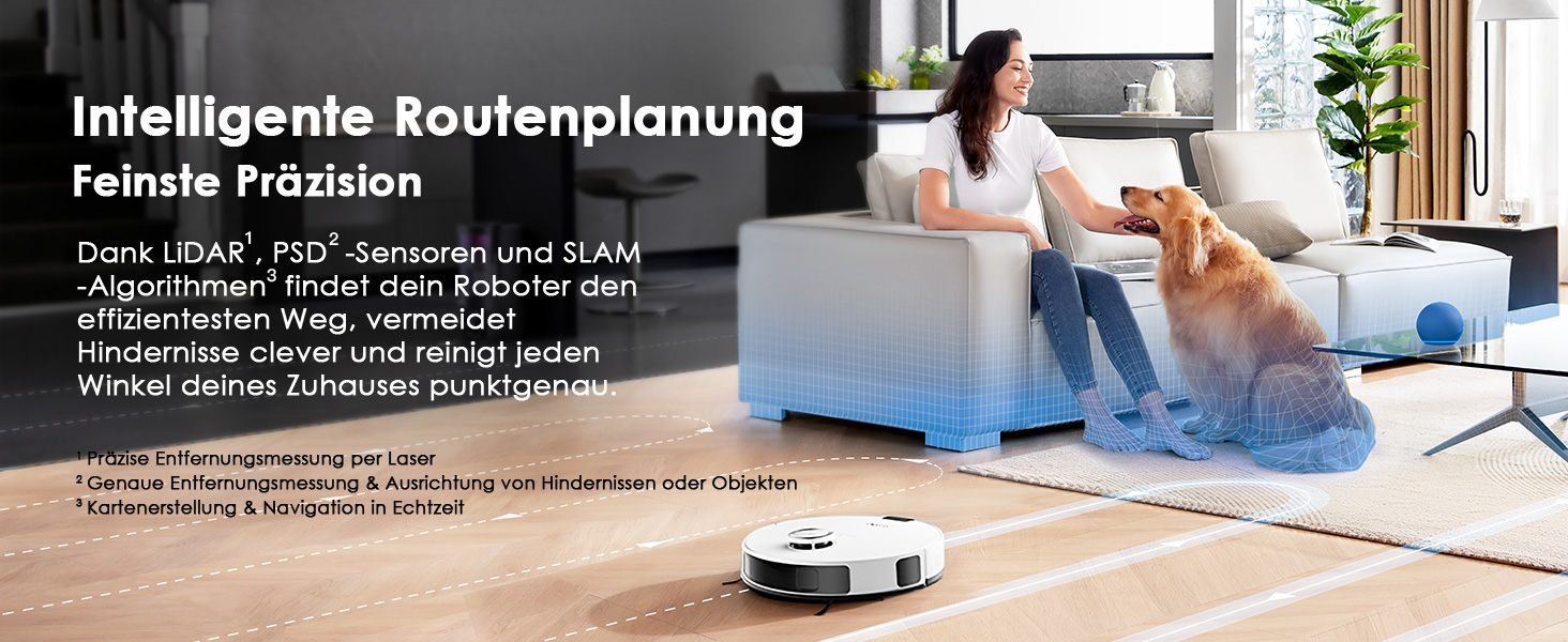 Робот-пилосос EUREKA E10s 2.Gen з вологою тканиною + станція самоочищення (4000Pa, автовиявлення килима, підйом мопа, LiDAR-навігація, ідеально для видалення шерсті тварин, керування через додаток/голос) (білий)