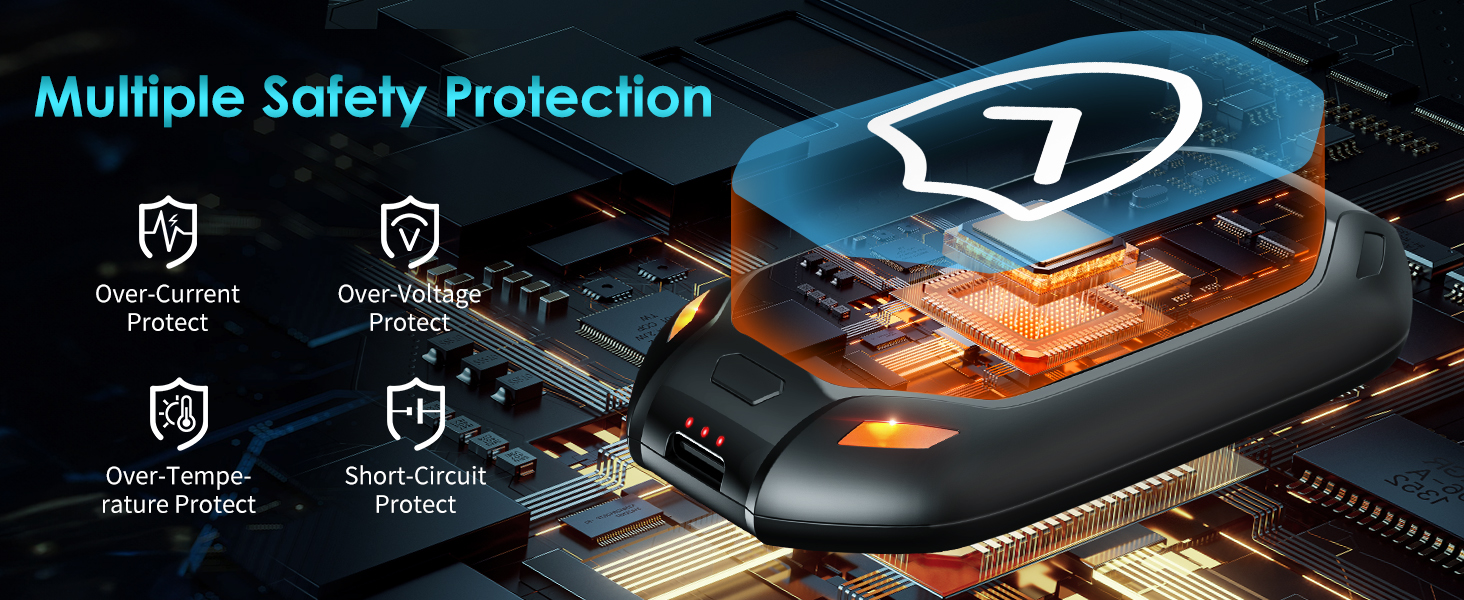 Електричний нагрівач для рук, 2 шт. Перезарядний магнітний кишеньковий нагрівач, ультралегкий та тонкий з великою ємністю 6000 mAh, 3 режими нагріву для чоловіків та жінок, для активного відпочинку, гольфу, кемпінгу (Синій, 1)