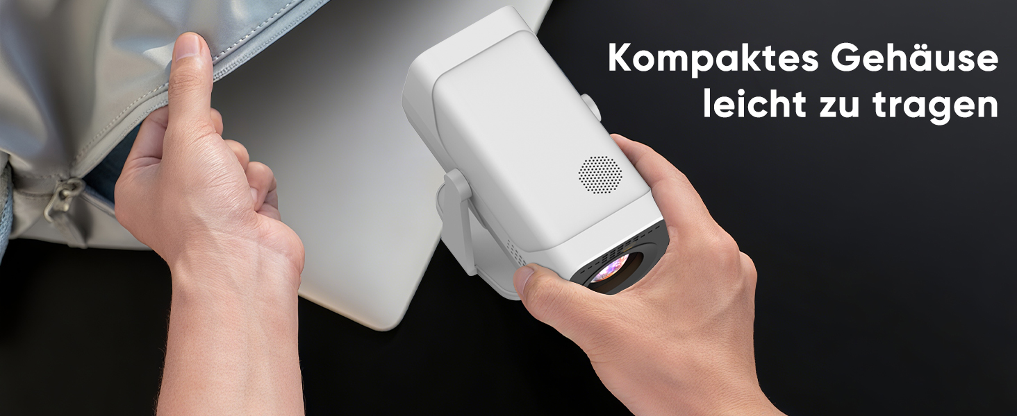 Портативний проєктор Mini Beamer з Android TV, автотрапецеїдна корекція, підтримка 4K 1080P, Bluetooth WiFi6, 160ANSI. Підходить для телефону, TV Stick, ноутбука, кінотеатру вдома та на вулиці.