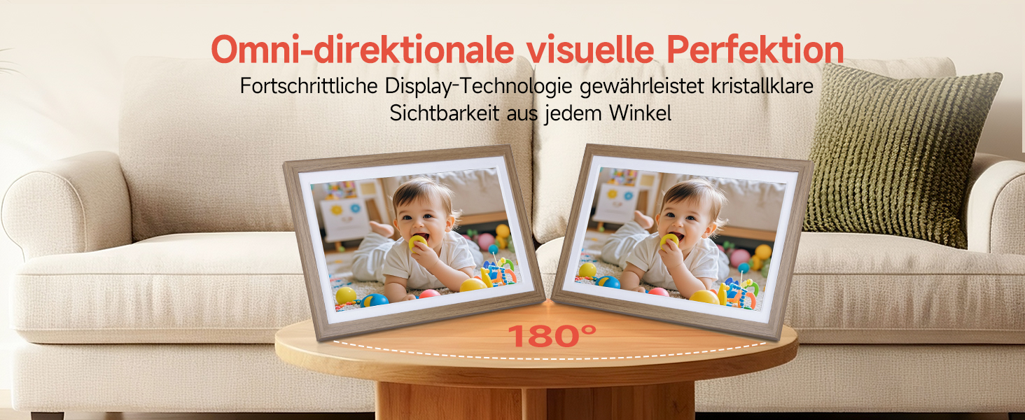 Роллеї Смарт Фрейм WiFi 1010: Цифровий фоторамка 10.1 дюйма з сенсорним екраном IPS, 32GB, дизайн 