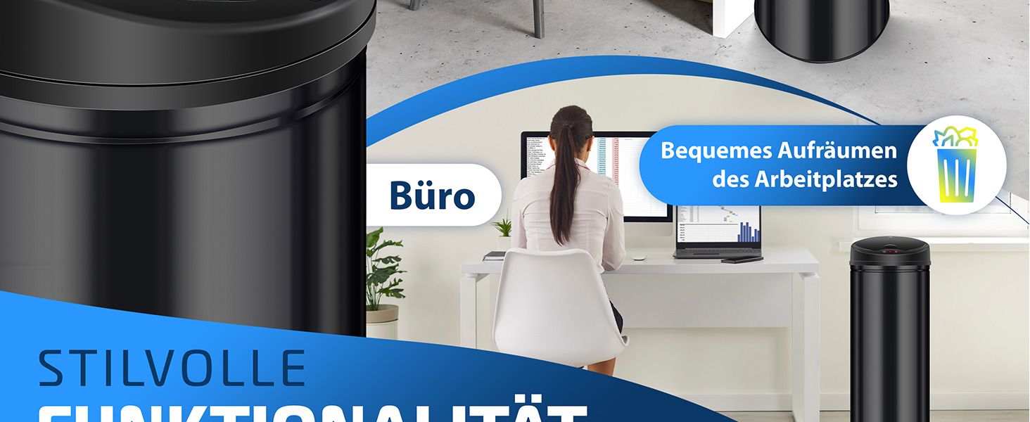 Відро для сміття KESSER Sensor з автоматичним відкриванням, 56 л, білий, нержавіюча сталь