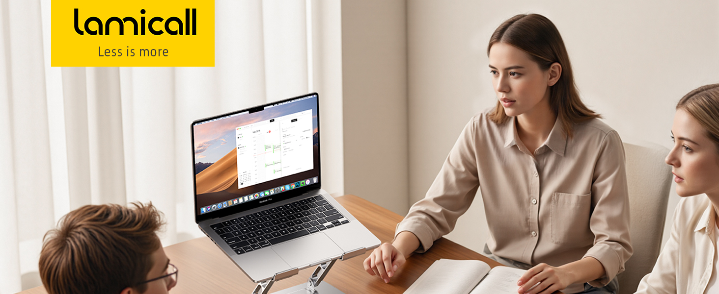 Підставка для ноутбука Lamicall, регульована - 360° обертання, складна, алюмінієва - для столу/офісу, універсальна ергономічна підставка для Macbook Pro Air, 10-17,3' - срібна