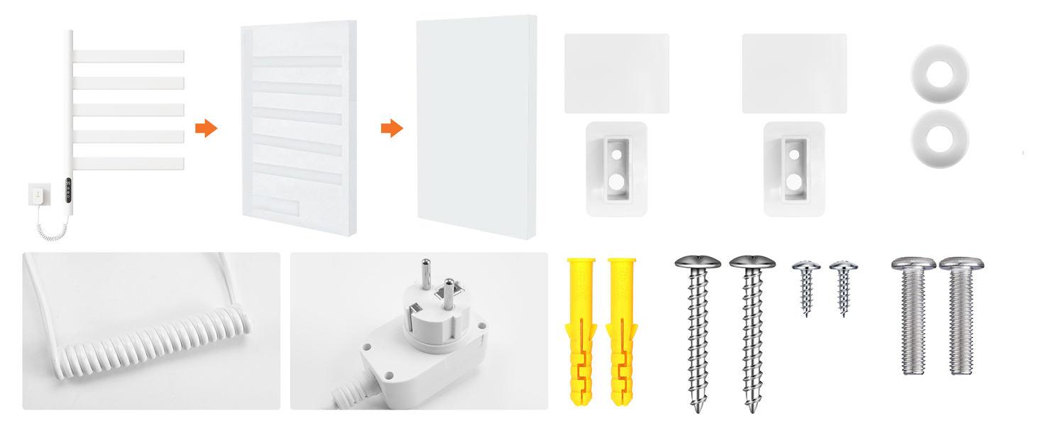 Електричний сушильник для рушників ZOYI 180° поворотний, 140W, сірий (настінний)