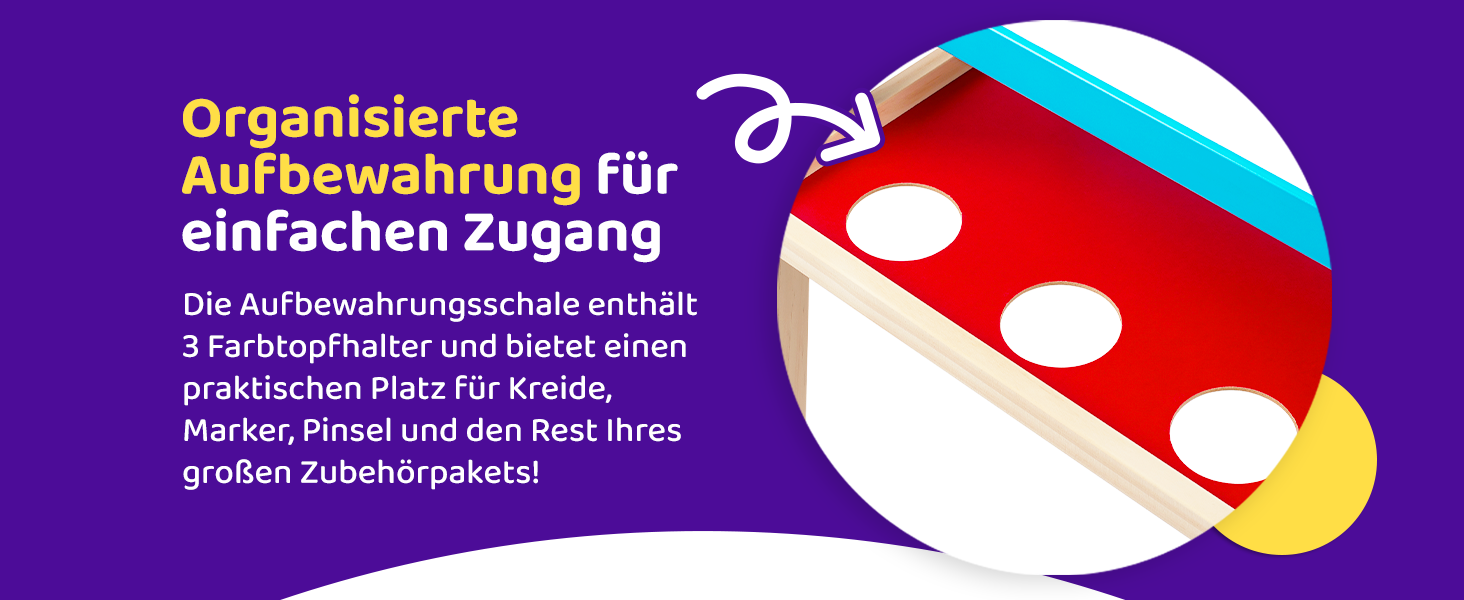 Дитяча мольберт Blue Squid Kinder Staffelei: регульована висота, двосторонній, з крейдяною та магнітною дошкою, рулоном паперу, 100+ аксесуарів, для дітей 3-12 років, преміум-якість 2025