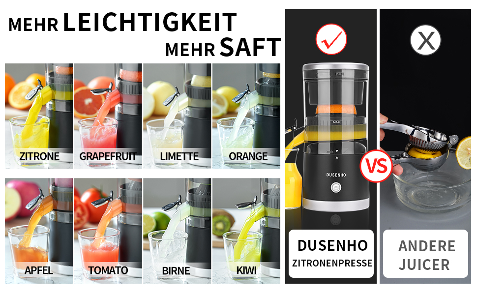 Електрична прес для цитрусових: соковитискач USB для апельсинів, лимонів, грейпфрутів (чорний + срібло)