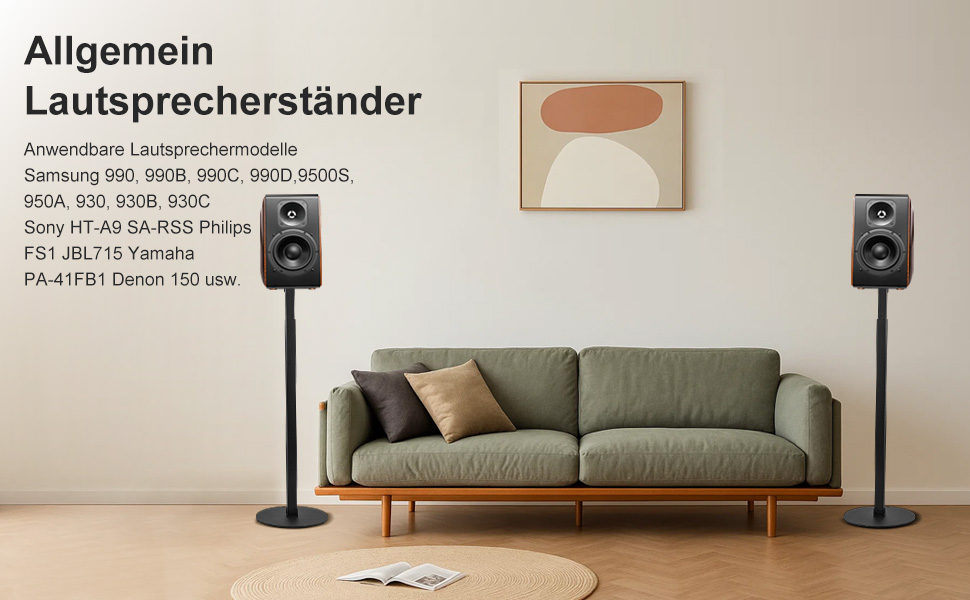 Підставка для акустики Dhouse, регульована висота, універсальна, поворотна на 360°, чорна (1 шт.)