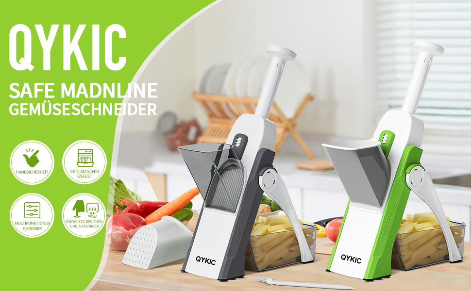 Регульований овочевий слайсер-мандліна, овочевий слайсер, нарізчик картоплі та цибулі сірого кольору