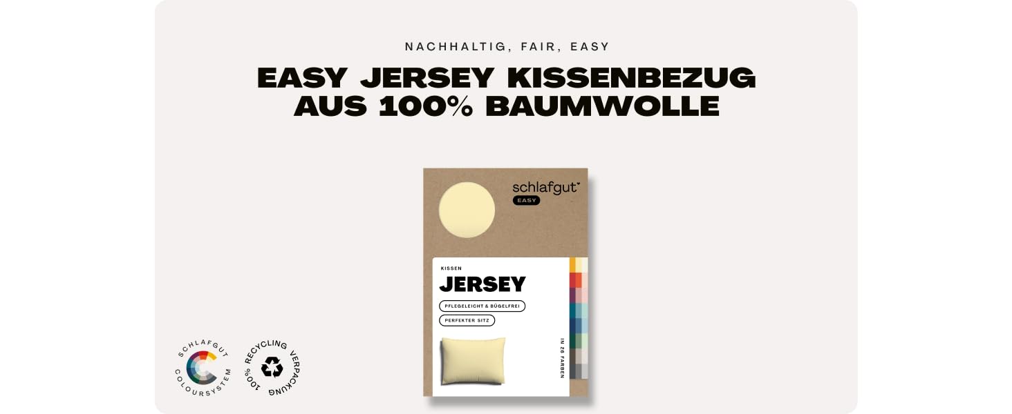 Наволочка Schlafgut Easy Jersey 40x80 см, 100 бавовна, надзвичайно м'яка та дихаюча, фіолетова середина