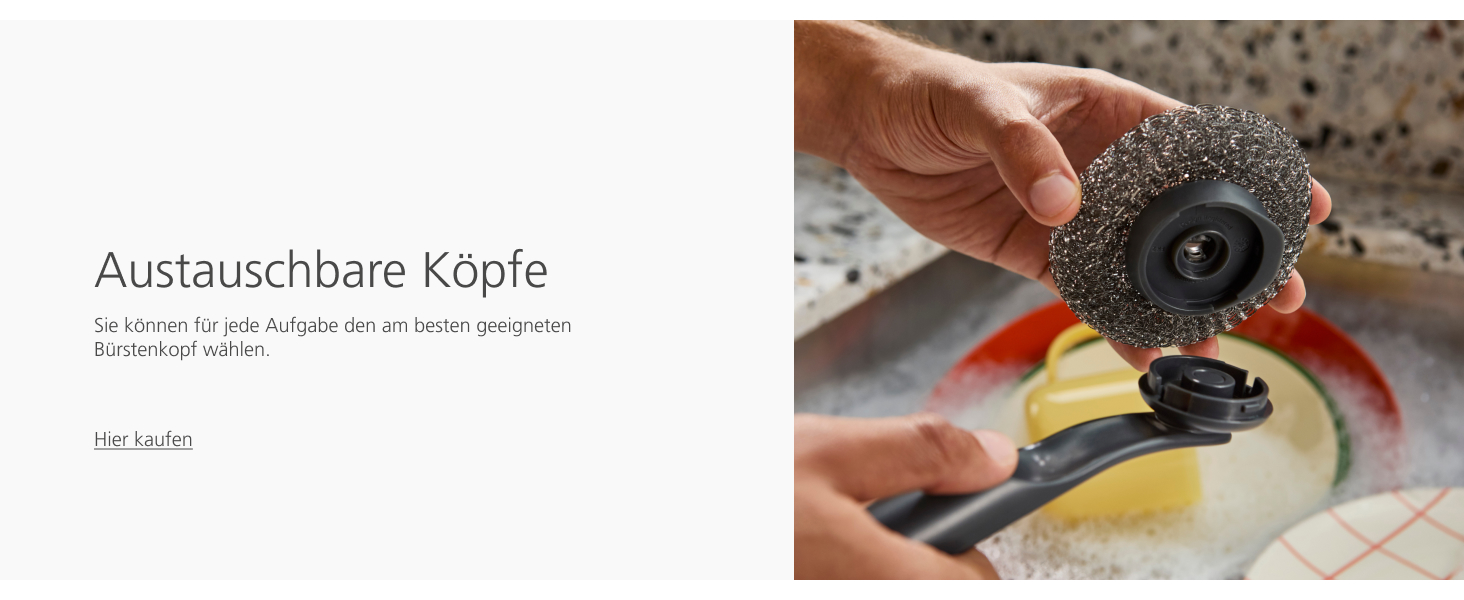 Набір для миття посуду Joseph Joseph SinkTech з підставкою з нержавіючої сталі, міцні щетинки, замінні насадки та підставка для насадок