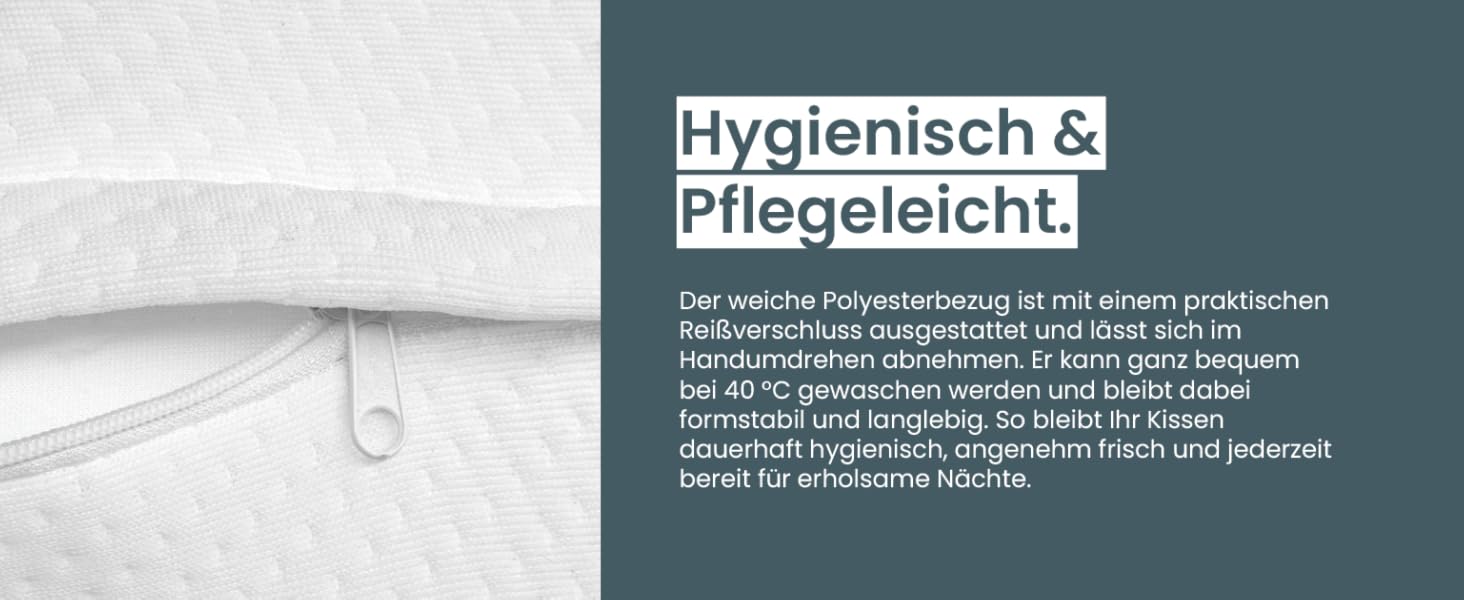 Ортопедична подушка для шиї при болях у шиї з високоякісної піни з пам'яті - Ергономічна подушка для шиї - Подушка для сну на боці, спині та животі - пральний чохол при 40°C Білий (61 x 40 x12, Сірий)