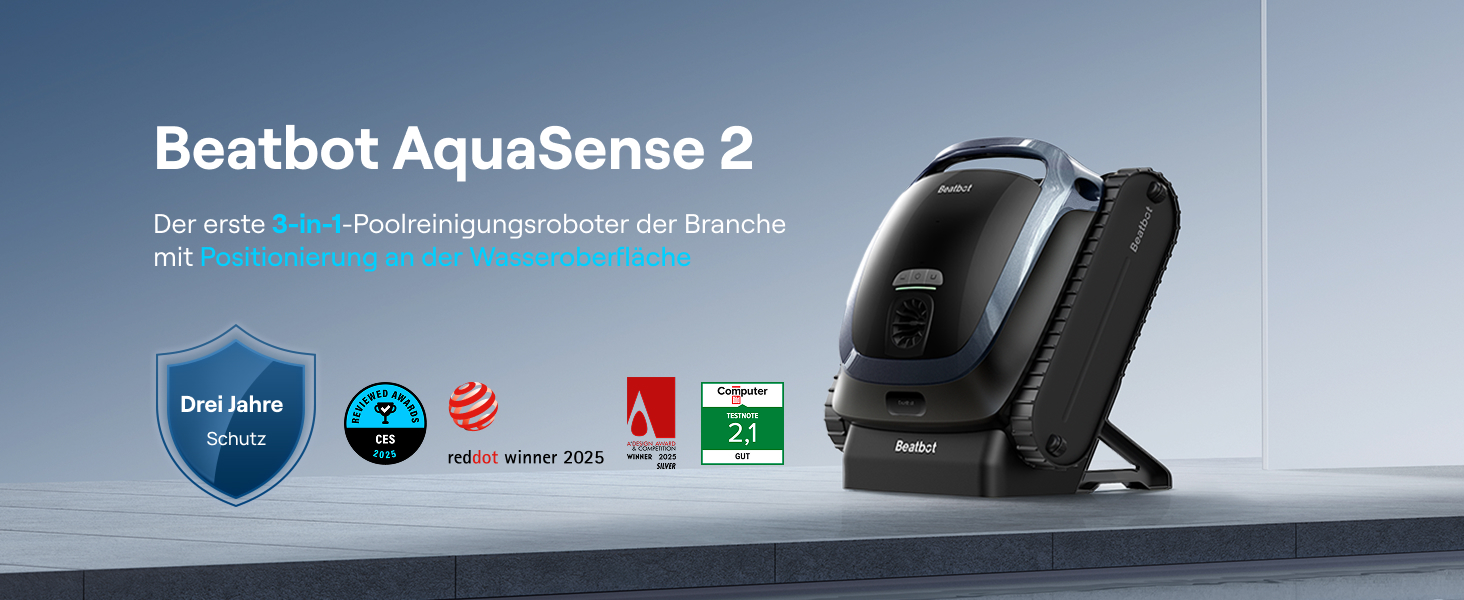 Робот-пилосос для басейну Beatbot AquaSense 2 з кришкою, акумуляторний, для чищення дна та стін, з функцією паркування, синій 