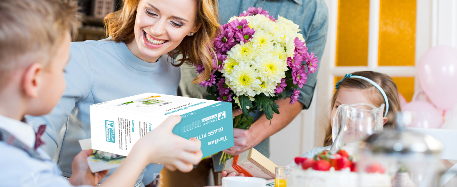 Скляна карафа Yirilan 1.5L з кришкою, 51 унція, для води, 2L