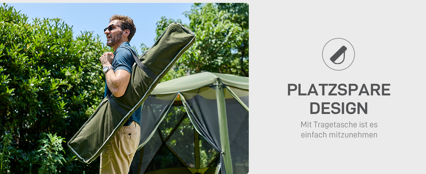 Розкладне ліжко для кемпінгу EVER ADVANCED XXL (214x106 см), посилене кемпінг-ліжко до 300 кг, сіре