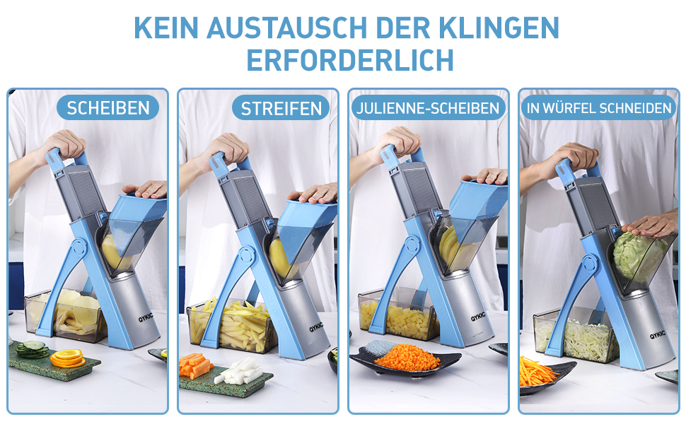 Регульований овочевий слайсер-млинчик Mandoline, овочевий слайсер, нарізчик картоплі та цибулі (блакитний)