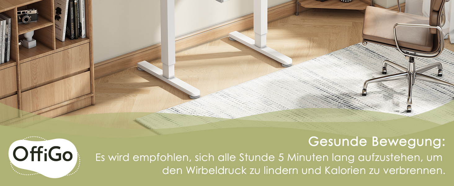 Електричний регульований стіл OffiGo 100x50 см з підставкою для клавіатури, 3 функції пам'яті, білий | Стіл для роботи та навчання