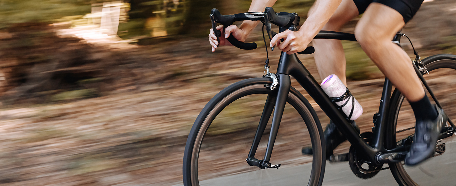 RIENOK Портативна Bluetooth Колонка з Підсвічуванням, Рожева, IPX7 Водонепроникна, 3600 mAh, Bluetooth 5.3, Бас, Стерео Звук