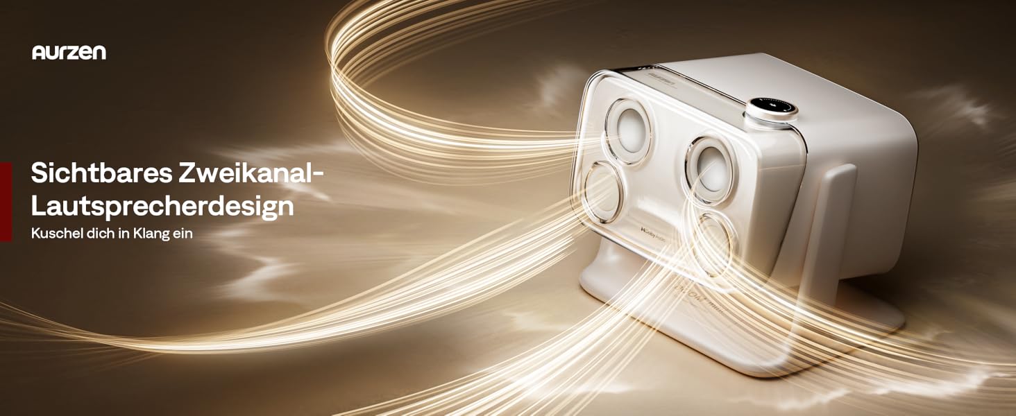 Aurzen Boom Mini 4-в-1 Smart Beamer з Google TV, 4K, проєктор для дому та на вулицю, 20W Dolby Audio, 500 ANSI, ToF автофокус, корекція трапеції, Wi-Fi/Bluetooth, підтримка смартфонів (кремовий)