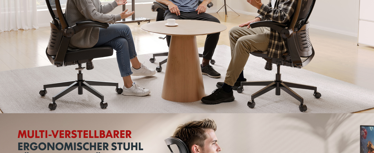 Офісний стіл FLEXISPOT Pro (Чорний Mesh): ергономічний крісло з регульованою підголівником, підлокітниками та поперековою підтримкою, функція гойдання 120° для дому, офісу та робочого кабінету