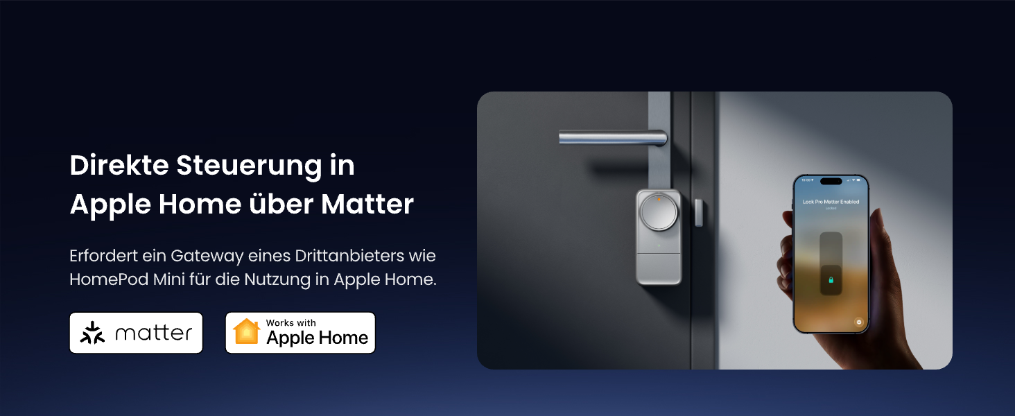 SwitchBot Smart Lock Pro Matter Silver: Розумний замок з акумулятором, Matter, WiFi, підтримка Apple Home, Alexa, Google Home, IFTTT