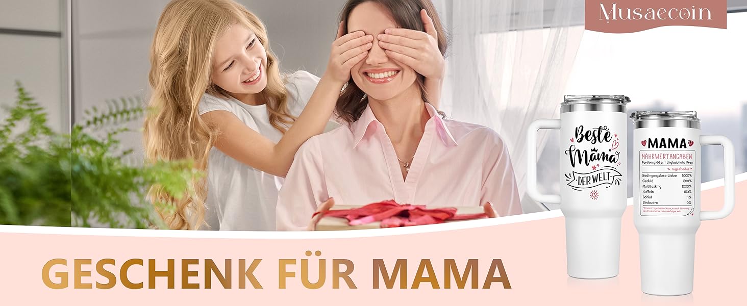 Термокружка 40oz з кришкою та трубочкою - подарунок мамі на день народження, на Різдво, від дочки/сина