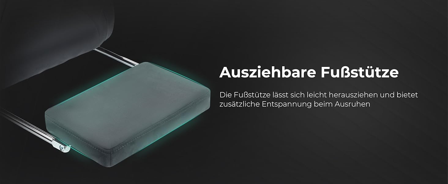 Ігрове крісло Dowinx з масажем попереку, регульованою підголівником, потовщеним сидінням, висувною підніжкою, регульованими підлокітниками, мікрофібровим велюром, нахилом 160°, темно-сіре