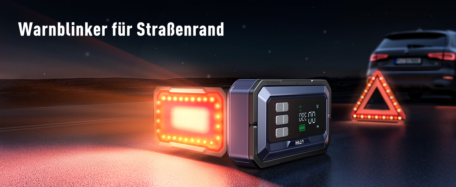 Powerbank-пусковий пристрій UTRAI 7000A з компресором та OBD-сканером. 2000 люмен LED, 160W DC, для бензинових та дизельних авто