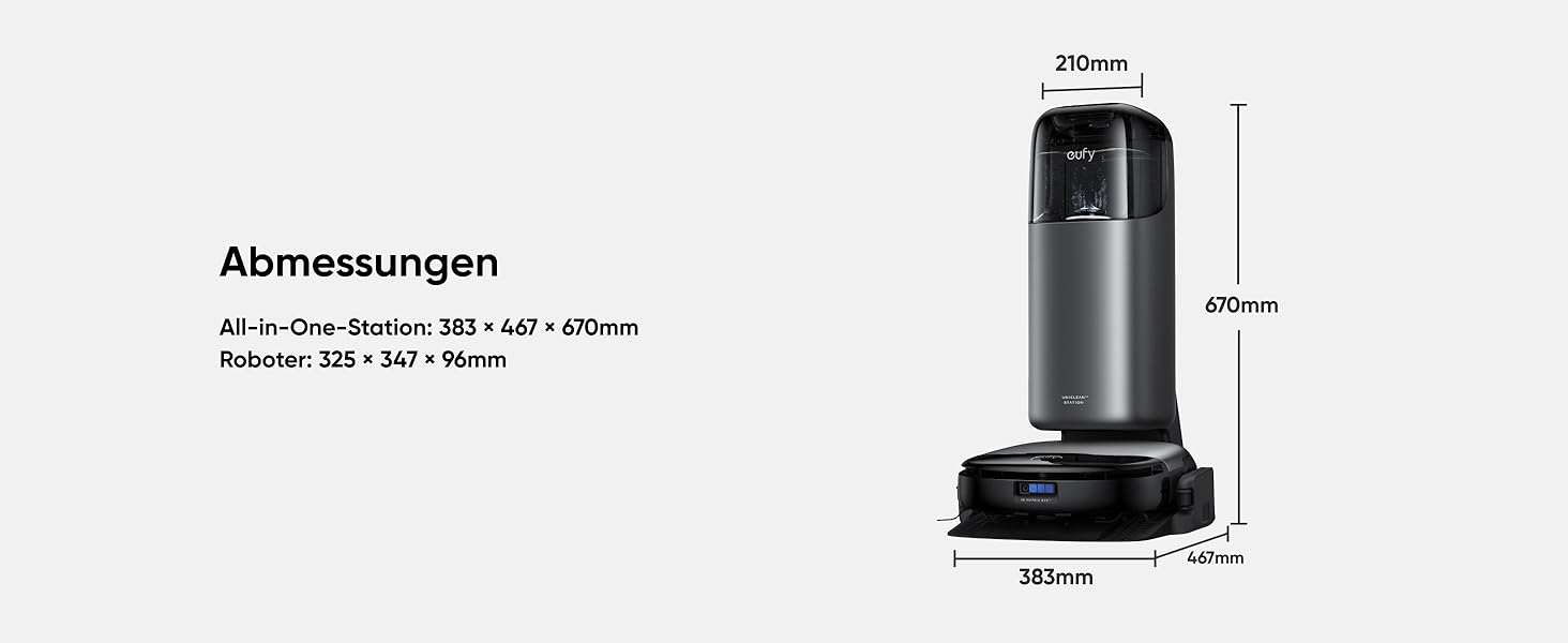 Робот-пилосос eufy L60 з базою самостійного очищення, потужність 5000Pa, захист від намотування волосся, 60 днів без випорожнення, iPath лазерна навігація (відновлений) (S1 Pro)