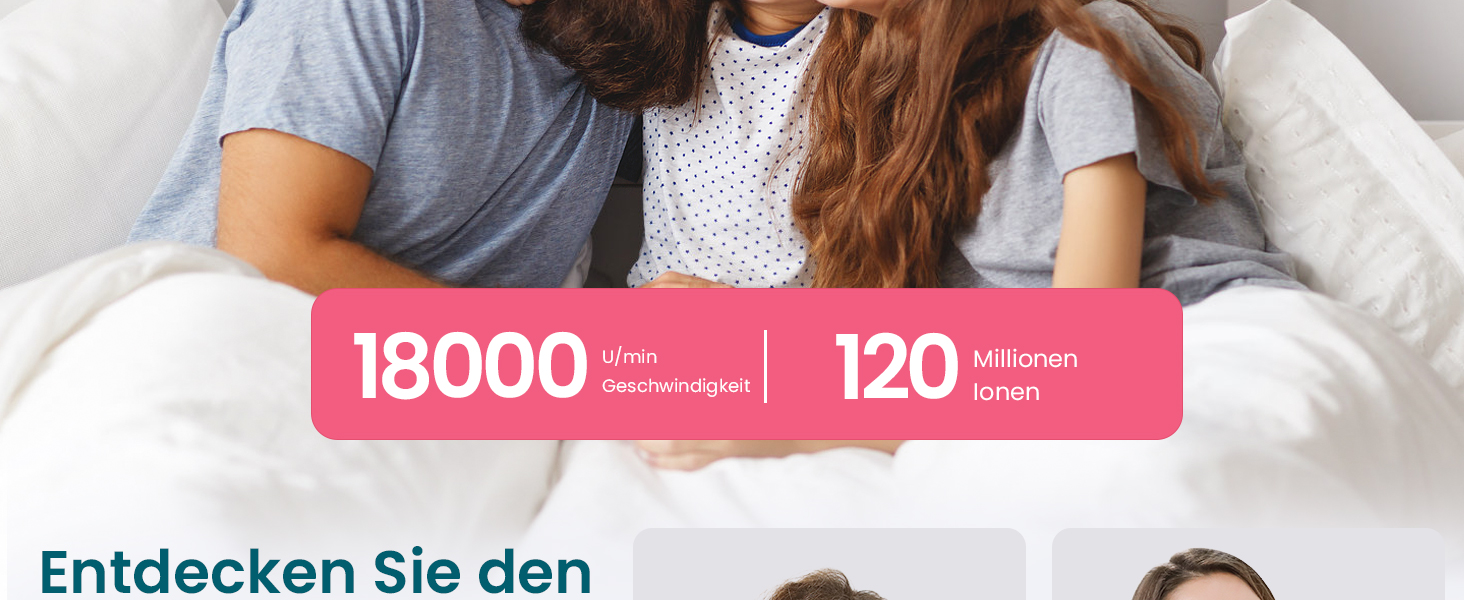 Професійний іонний фен для волосся Dekuri з диффузором та 2 насадками-концентраторами, 3 температурні та 2 швидкісні режими, чорний