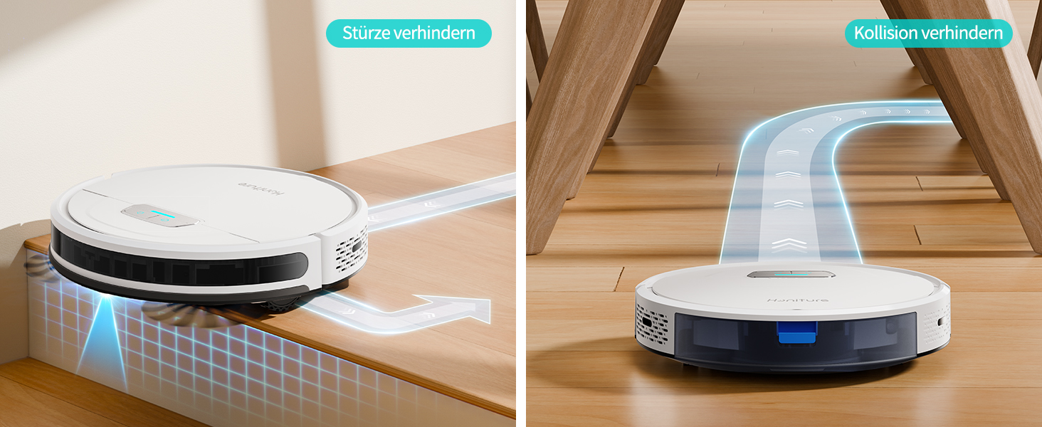 Робот-пилосос HONITURE G20 з функцією миття підлоги, 4000Pa, 3-в-1, для тварин, килимів, твердих підлог, з пультом дистанційного керування, білий