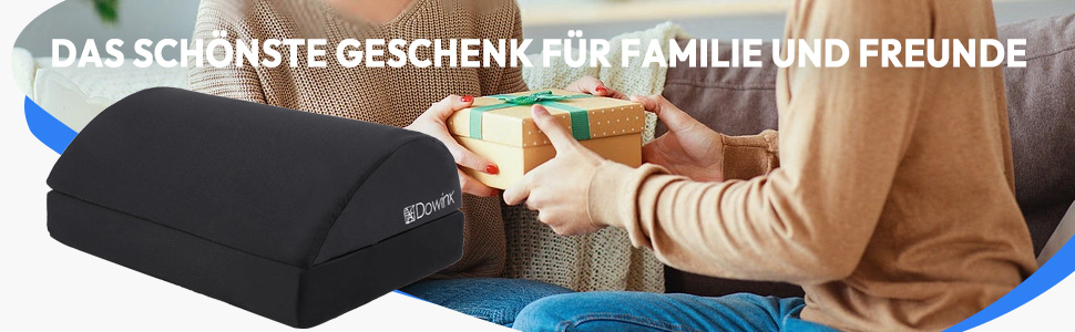 Підставка для ніг під стіл Dowinx, регульована по висоті, знімний чохол, зручна підставка для офісу, авто, дому (2 рівня, тверда, чорна)