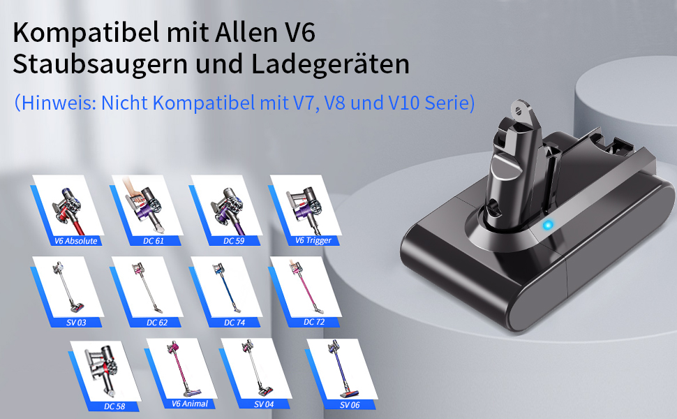 Змінна батарея AIMAX 2024 4600 мАг для Dyson V6/DC62/DC58/DC59/DC61/DC72/DC74/SV03-SV09, 21,6 В