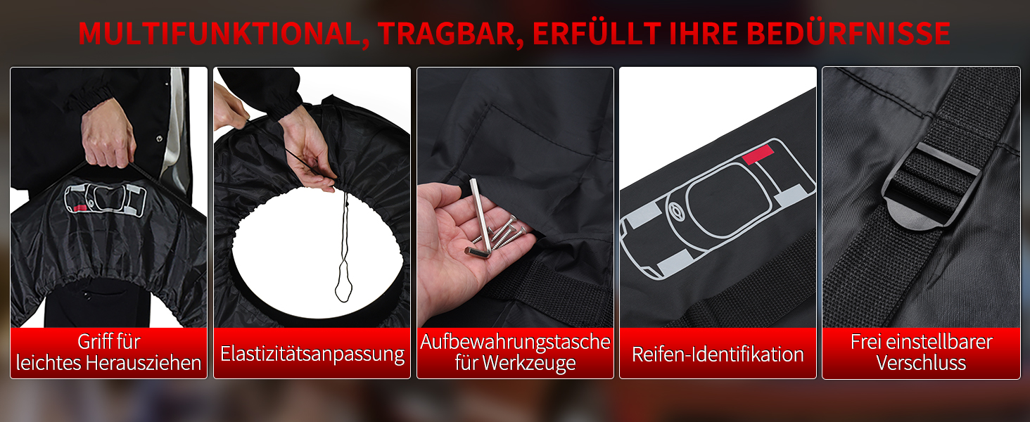 Набір чохлів для шин Geloo 18-22 дюйми (4 шт.) - Водонепроникні, пилонепроникні, чорні